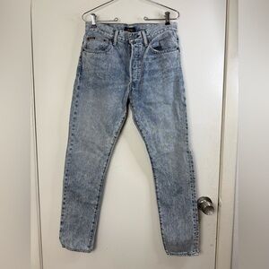 Polo Ralph Lauren, Callen high-rise slim light acid wash style blue jeans 28